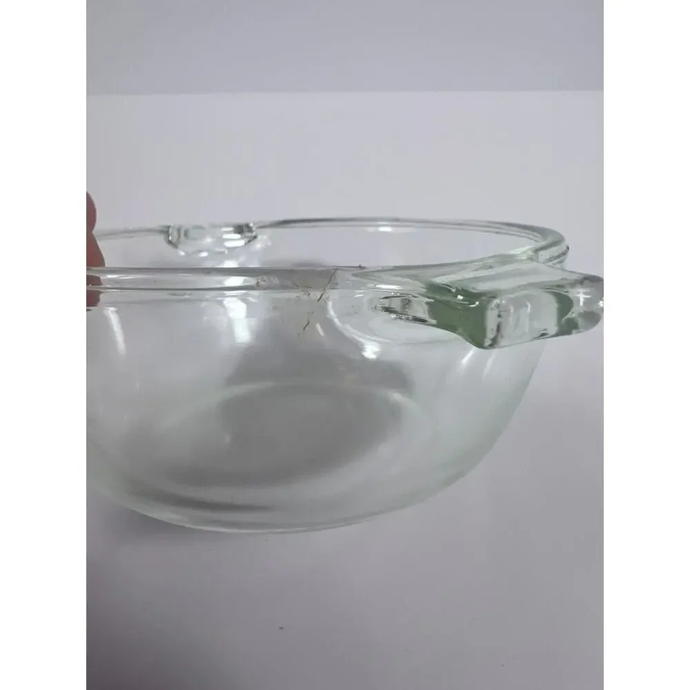 Set of 2 Vintage Pyrex 10 oz Custard Cups with Lids #680 Clear Glass Bowls